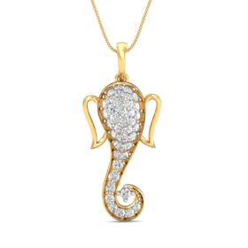 Shimmering gold pendant necklace 0.555 Ct Diamond Solid 14K Gold