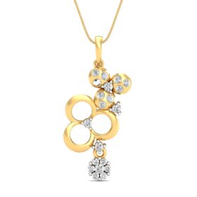 Bold gold diamond pendant 0.35 Ct Diamond Solid 14K Gold