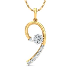 Brilliant charm pendant 0.22 Ct Diamond Solid 14K Gold