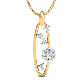 Casual white gold diamond pendant 0.18 Ct Diamond Solid 14K Gold