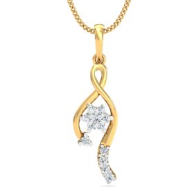 Classic diamond pendant necklace 0.13 Ct Diamond Solid 14K Gold