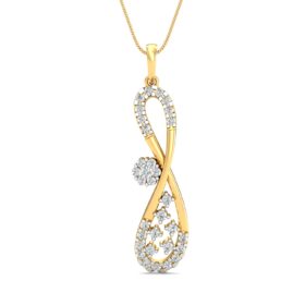 Contemporary pendant necklace 0.34 Ct Diamond Solid 14K Gold