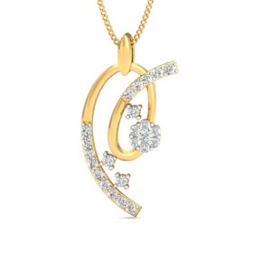 Glamarous gold pendant necklace 0.275 Ct Diamond Solid 14K Gold