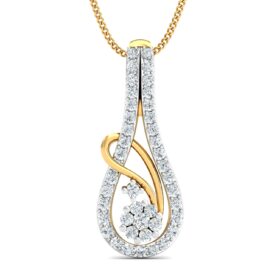 Floral diamond pendant 0.505 Ct Diamond Solid 14K Gold