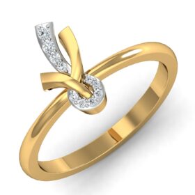 Beautiful Casual Rings For Ladies 0.1 Ct Diamond Solid 14K Gold