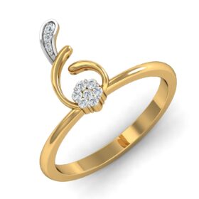 Brilliant Casual Rings For Women 0.1 Ct Diamond Solid 14K Gold