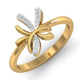 Charming Promise Rings 0.13 Ct Diamond Solid 14K Gold