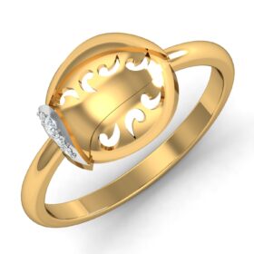 Contemporary Promise Rings For Her 0.04 Ct Diamond Solid 14K Gold