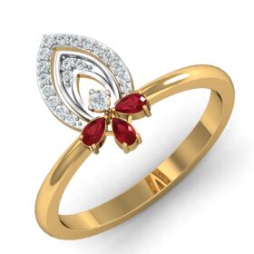Handcrafted gold fashion rings 0.2 Ct Diamond Solid 14K Gold