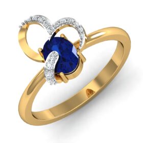 Precious Fashion Ring 0.15 Ct Diamond Solid 14K Gold