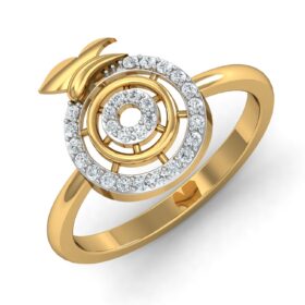 Sparking Casual Rings For Ladies 0.27 Ct Diamond Solid 14K Gold