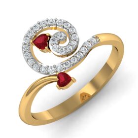 Charming Fashion Ring 0.28 Ct Diamond Solid 14K Gold