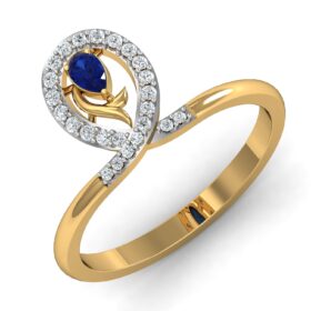 Dramatic Casual Rings 0.24 Ct Diamond Solid 14K Gold