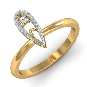 Handmade Casual Gold Rings 0.2 Ct Diamond Solid 14K Gold