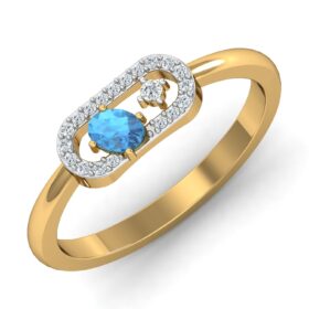 Graceful Casual Diamond Rings 0.2 Ct Diamond Solid 14K Gold