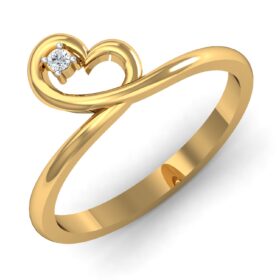 Glittering Diamond Promise Rings 0.025 Ct Diamond Solid 14K Gold