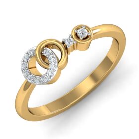 Glamarous Promise Rings For Her 0.13 Ct Diamond Solid 14K Gold