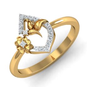 Flawless Fashion Ring 0.17 Ct Diamond Solid 14K Gold