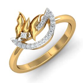 Exatic fashion rings for women 0.2 Ct Diamond Solid 14K Gold