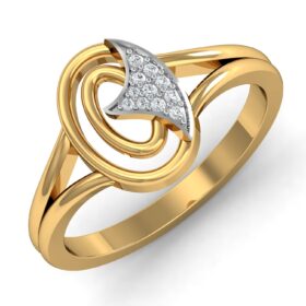 Stylish Casual Rings For Women 0.11 Ct Diamond Solid 14K Gold
