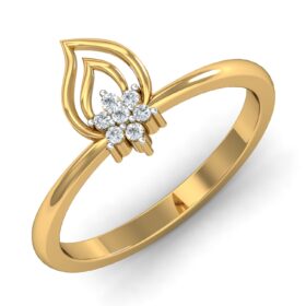 Sparking Promise Rings 0.07 Ct Diamond Solid 14K Gold
