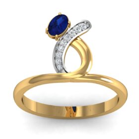 Beautiful Fashion Ring 0.09 Ct Diamond Solid 14K Gold