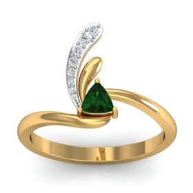 Casual gold fashion rings 0.085 Ct Diamond Solid 14K Gold