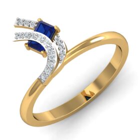 Stunning Casual Rings For Ladies 0.17 Ct Diamond Solid 14K Gold