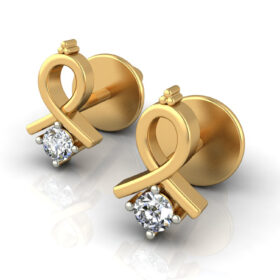 Bold diamond stud earrings 0.1 Ct Diamond Solid 14K Gold