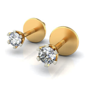 Casual stud earrings 0.15 Ct Diamond Solid 14K Gold