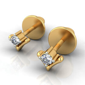 Classic diamond stud earrings 0.12 Ct Diamond Solid 14K Gold
