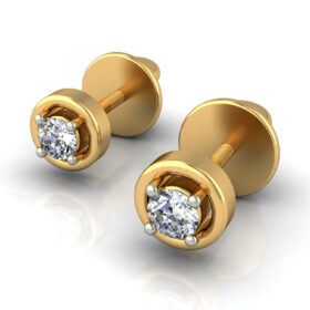 Designer stud earrings 0.15 Ct Diamond Solid 14K Gold