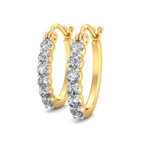 Flawless hoop earrings 0.36 Ct Diamond Solid 14K Gold