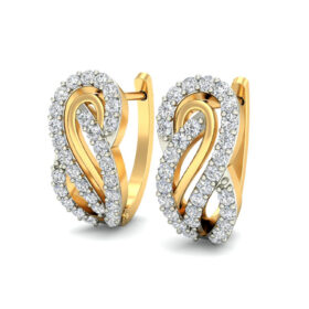 Sparking diamond hoop earrings 0.58 Ct Diamond Solid 14K Gold