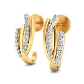 Beautiful diamond hoop earrings 0.34 Ct Diamond Solid 14K Gold