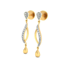 Dramatic diamond Chandelier earrings 0.3 Ct Diamond Solid 14K Gold