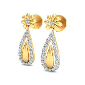 Handcrafted diamond Chandelier earrings 0.46 Ct Diamond Solid 14K Gold