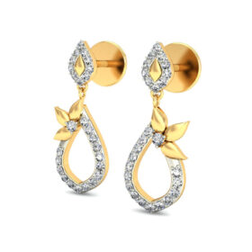 Graceful gold Chandelier earrings 0.52 Ct Diamond Solid 14K Gold