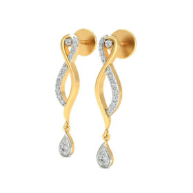 Flawless diamond Chandelier earrings 0.34 Ct Diamond Solid 14K Gold