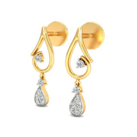 Lovely diamond Chandelier earrings 0.14 Ct Diamond Solid 14K Gold