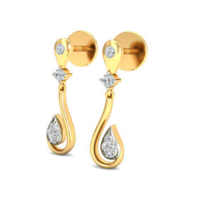 Precious gold Chandelier earrings 0.12 Ct Diamond Solid 14K Gold