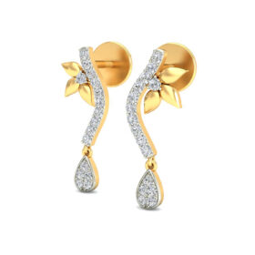 Unique Chandelier earrings 0.32 Ct Diamond Solid 14K Gold