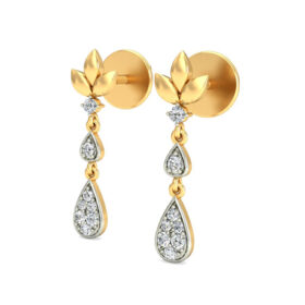 Stunning Chandelier earrings 0.16 Ct Diamond Solid 14K Gold