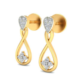 Sparking Chandelier earrings 0.18 Ct Diamond Solid 14K Gold