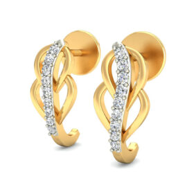 Brilliant diamond hoop earrings 0.18 Ct Diamond Solid 14K Gold