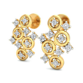 Shimmering Chandelier earrings 0.26 Ct Diamond Solid 14K Gold