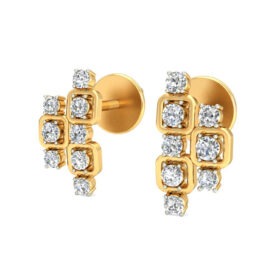 Adorable gold Chandelier earrings 0.24 Ct Diamond Solid 14K Gold