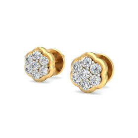 Beautiful stud earrings 0.14 Ct Diamond Solid 14K Gold