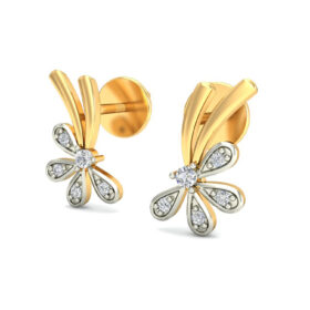 Adorable stud earrings 0.1 Ct Diamond Solid 14K Gold