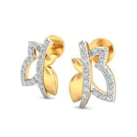 Bold diamond stud earrings 0.38 Ct Diamond Solid 14K Gold